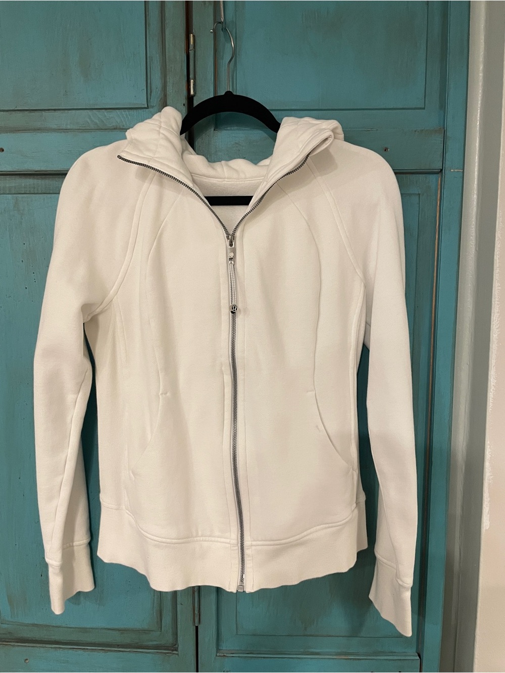 lululemon Scuba Full Zip White Hooded Jacket